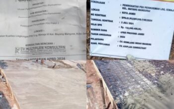 Ngaku Dekat Dengan Gubernur Jambi, Pekerjaan Right Beton CV Gemilang Indah Mandiri Asal Jadi.?