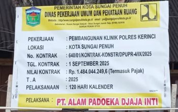 Tidak Dibahas Anggarannya di DPRD Sungai Penuh, Pembangunan Proyek Klinik Polres Kerinci Disoal