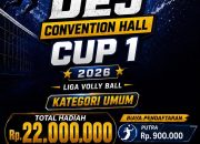 DEJ CONVENTION HALL CUP 1 – 2026 Resmi Dibuka Kategori Umum Putra & Putri, Total Hadiah Puluhan Juta