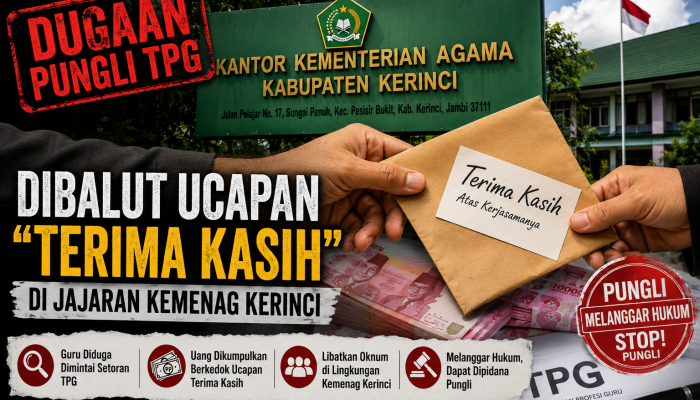 Dugaan Pungli TPG di Kemenag Kerinci Mencuat, Ketua IWOI Kerinci-Sungai Penuh Sebut Sudah Jadi Tradisi