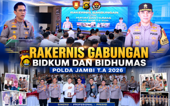 Tingkatkan Profesionalisme, Polda Jambi Gelar Rakernis Gabungan Bidkum dan Bidhumas TA 2026