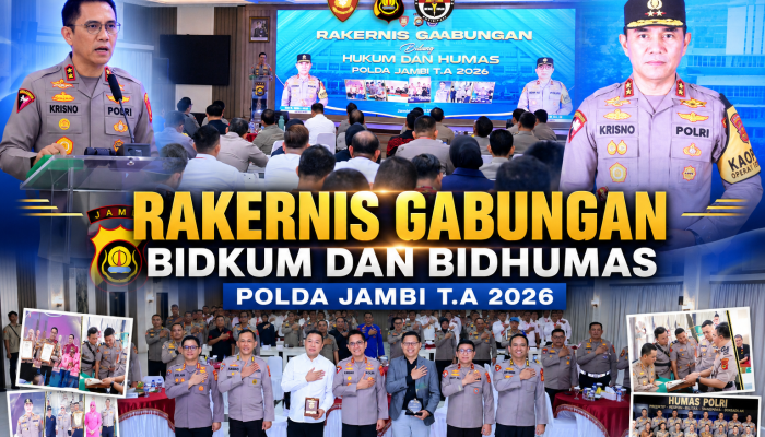 Tingkatkan Profesionalisme, Polda Jambi Gelar Rakernis Gabungan Bidkum dan Bidhumas TA 2026