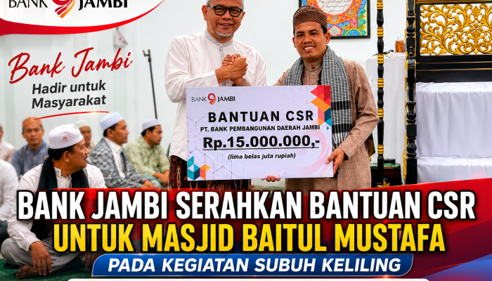Bank Jambi Salurkan Bantuan CSR untuk Masjid Baitul Mustofa Saat Kegiatan Subling