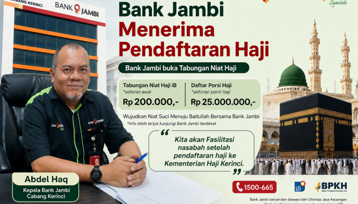 Bank Jambi Cabang Kerinci Layani Pendaftaran Haji dan Tabungan Niat Haji