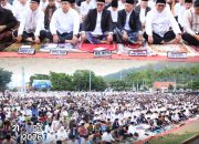 Pimpinan dan Anggota DPRD laksanakan Shalat Idul Fitri Bersama Pemkot Sungai Penuh di Lapangan Merdeka