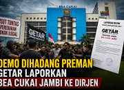 Demo GETAR Diadang Preman, Bea Cukai Jambi Dilaporkan ke Dirjen Terkait Maraknya Rokok Ilegal