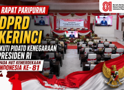 Rapat Paripurna DPRD Kerinci Ikuti Pidato Kenegaraan Presiden pada HUT RI ke-81