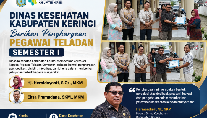 Dinkes Kerinci Berikan Penghargaan Pegawai Teladan Semester I, Apresiasi Dedikasi dan Kinerja